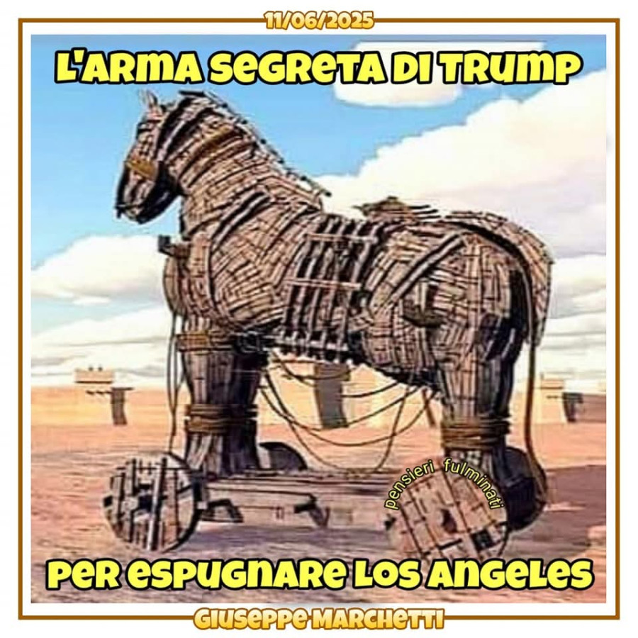 Trump los Angeles cavallo troia