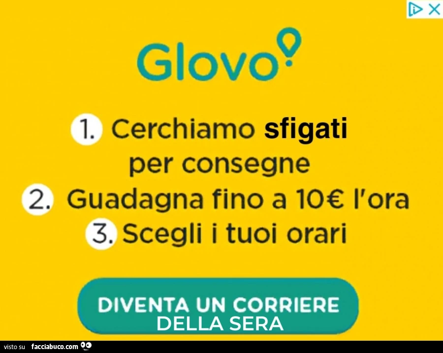 Glovo&hellip; cerchiamo sfigati per consegne