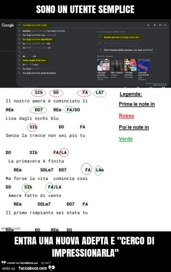 Sono un utente semplice entra una nuova adepta e "cerco di impressionarla"