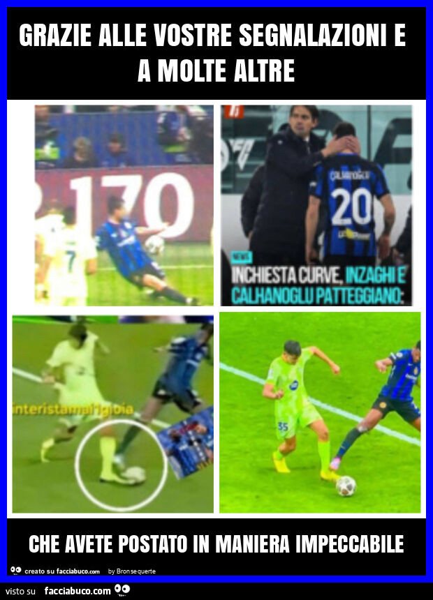 Grazie alle vostre segnalazioni e a molte altre che avete postato in maniera impeccabile