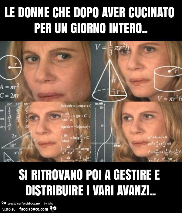 Le donne che dopo aver cucinato per un giorno intero. Si ritrovano poi a gestire e distribuire i vari avanzi