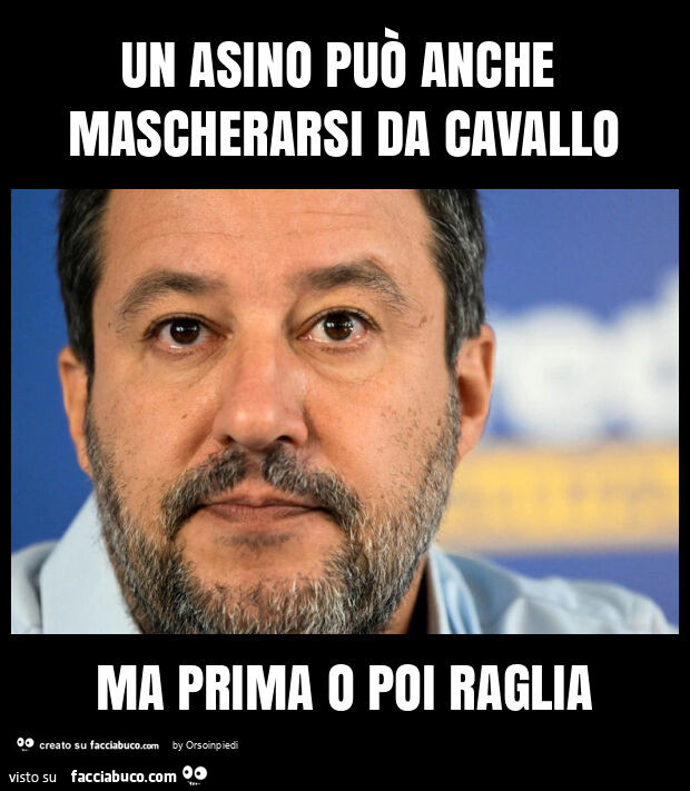 Un asino può anche mascherarsi da cavallo ma prima o poi raglia