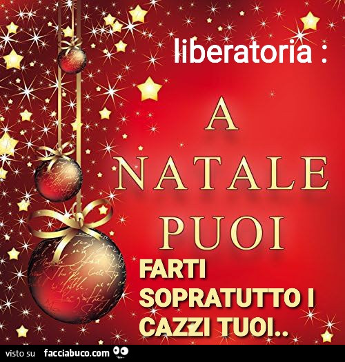 Liberatoria… a natale puoi farti sopratutto i cazzi tuoi