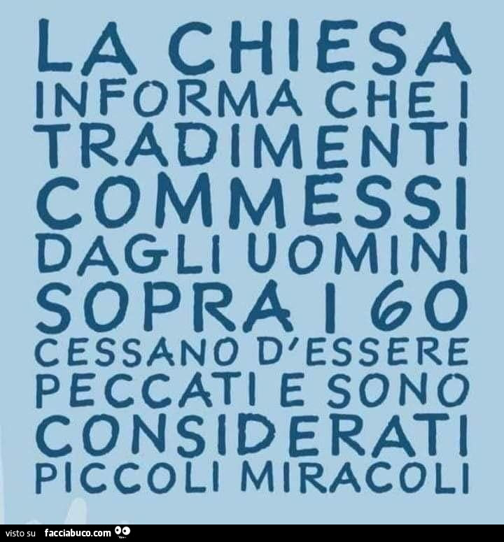 La chiesa informa
