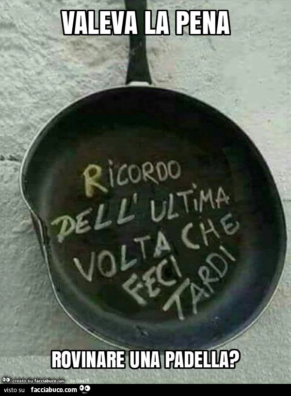 Valeva la pena rovinare una padella?