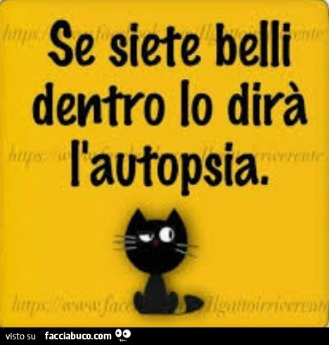 Se siete belli dentro lo dirร l'autopsia