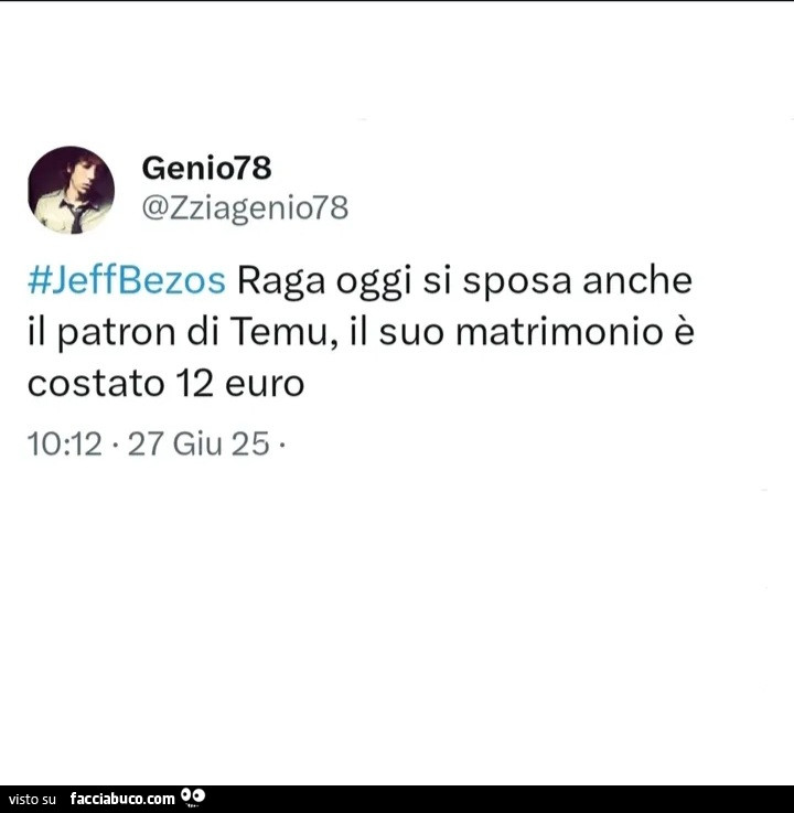 Jeff Bezos: raga oggi si sposa anche il patron di Temu, il suo matrimonio è costato 12 euro