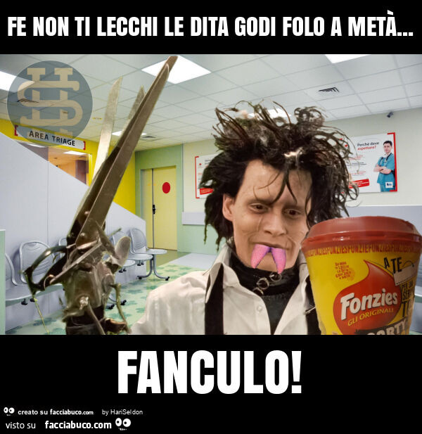 Fe non ti lecchi le dita godi folo a metà… fanculo