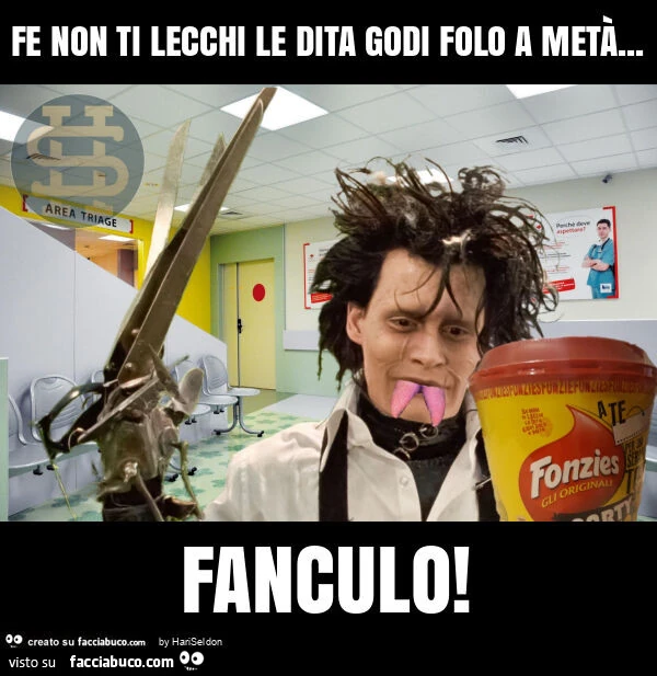 Fe non ti lecchi le dita godi folo a metร … fanculo