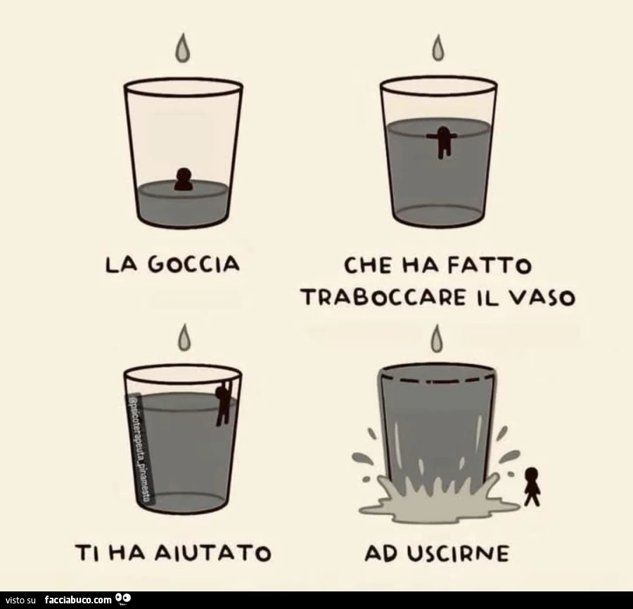 La goccia che ha fatto traboccare il vaso ti ha aiutato ad uscirne