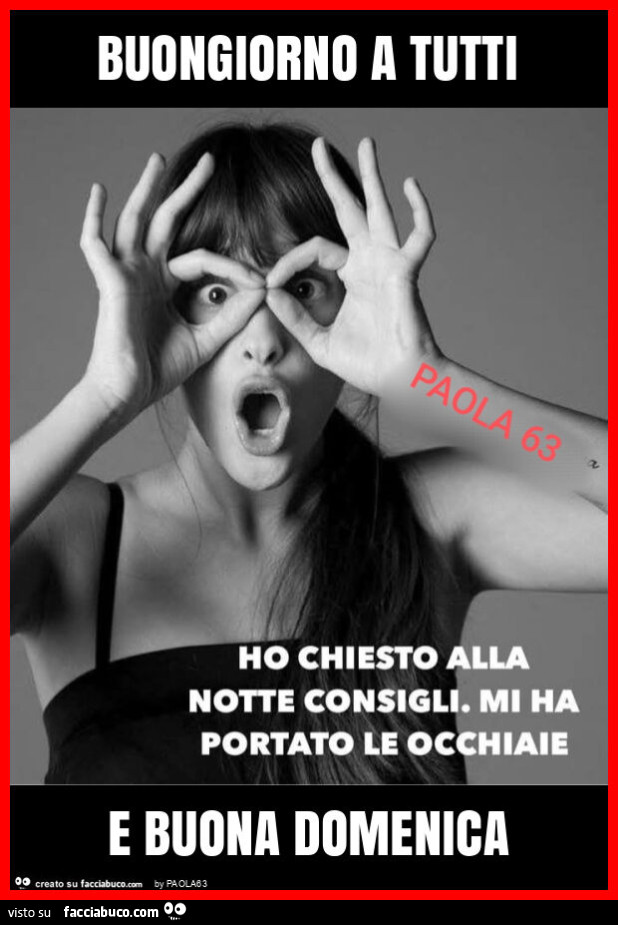 Buongiorno a tutti e buona domenica