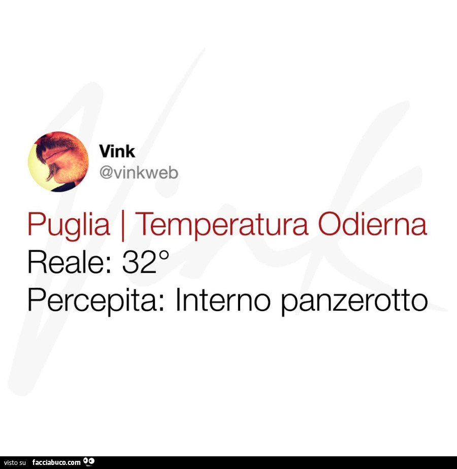 Puglia temperatura odierna reale: 32° percepita: interno panzerotto