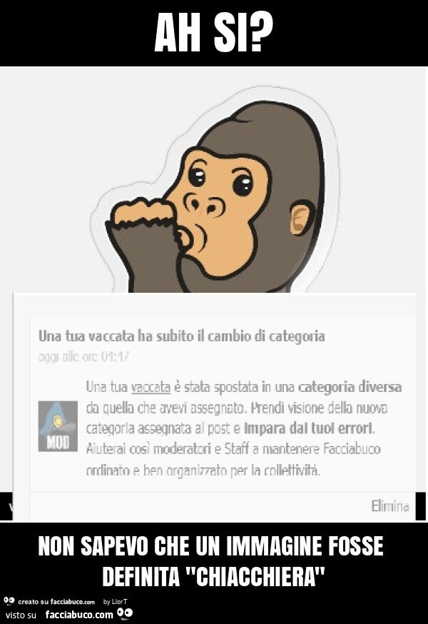 Ah si? Non sapevo che un immagine fosse definita "chiacchiera"