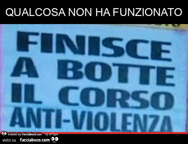 Qualcosa non ha funzionato