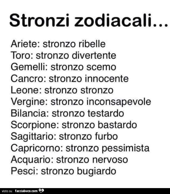 Stronzi zodiacali