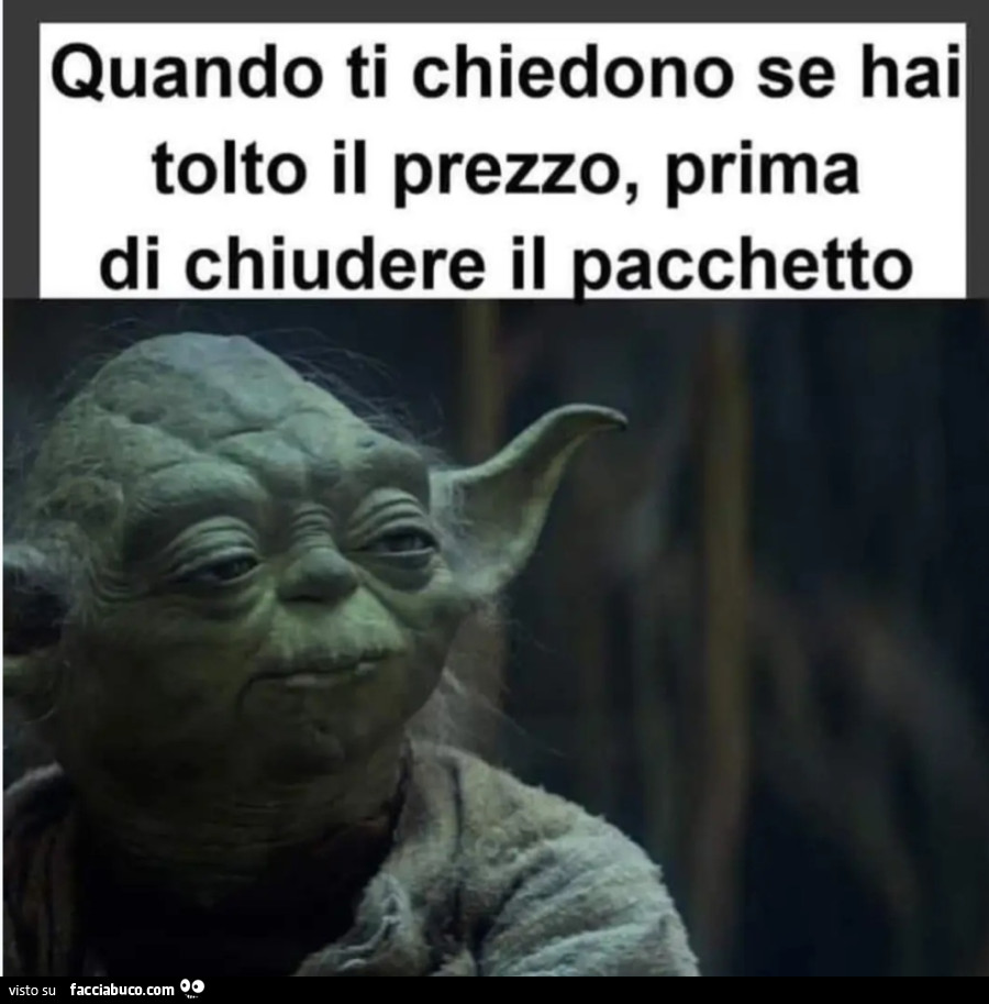 Quando ti chiedono se hai tolto il prezzo prima di chiudere il pacchetto