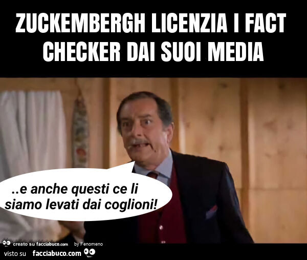 Zuckembergh licenzia i fact checker dai suoi media