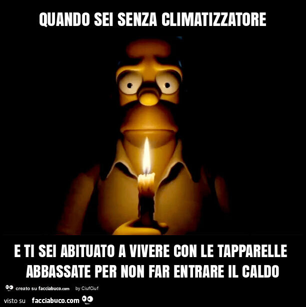 Quando sei senza climatizzatore e ti sei abituato a vivere con le tapparelle abbassate per non far entrare il caldo