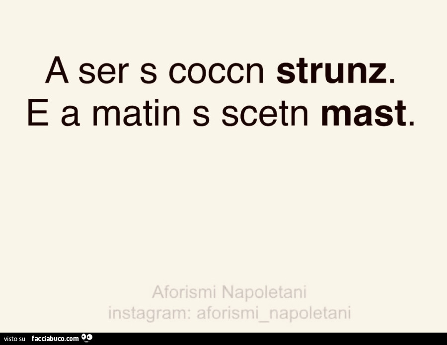 A ser s coccn strunz. E a matin s scetn mast