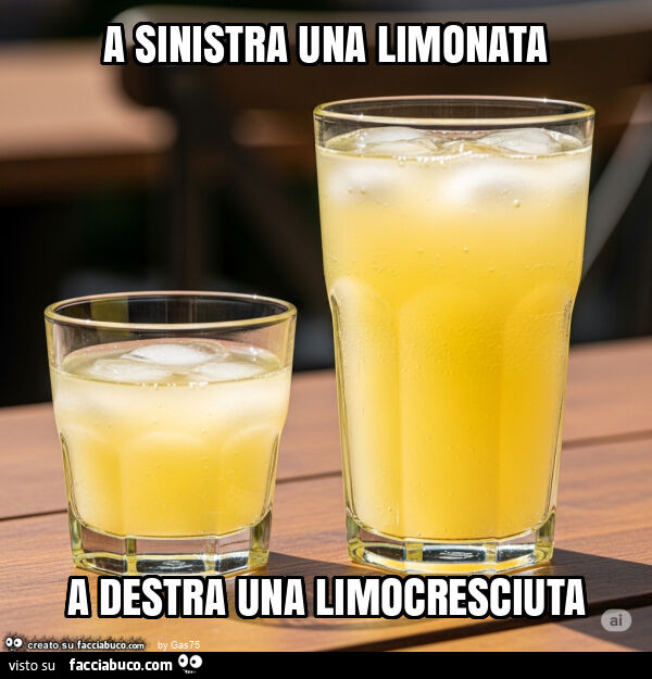 A sinistra una limonata a destra una limocresciuta