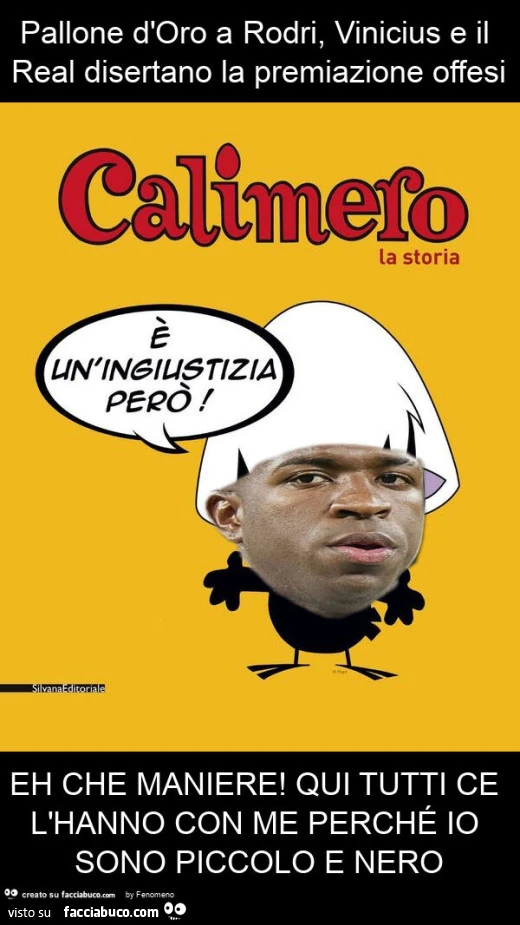 Pallone d'oro a rodri, vinicius e il real disertano la premiazione offesi eh che maniere! Qui tutti ce l'hanno con me perchรฉ io sono piccolo e nero