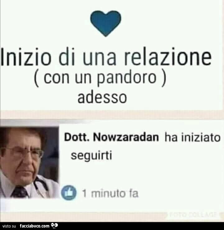 Inizio di una relazione con un pandoro. Adesso. Nowzaradan ha iniziato seguirti