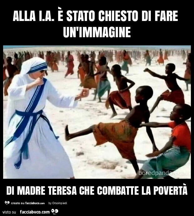 Alla i. A. È Stato chiesto di fare un'immagine di madre teresa che combatte la povertà