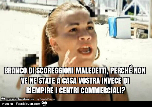 Branco di scoreggioni maledetti, perché non ve ne state a casa vostra invece di riempire i centri commerciali?