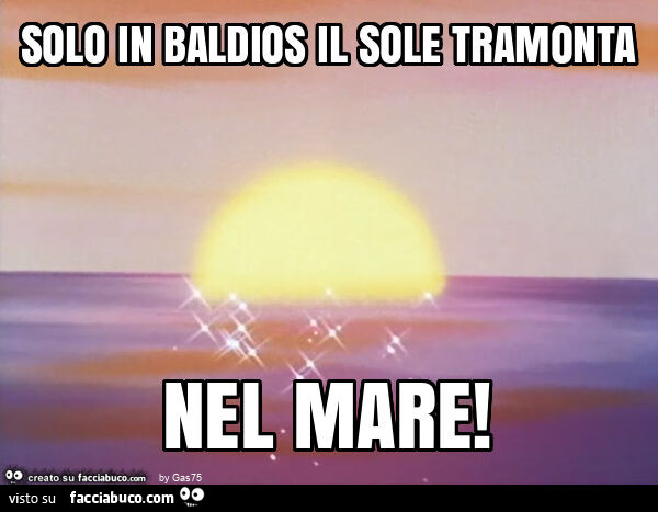 Solo in baldios il sole tramonta nel mare