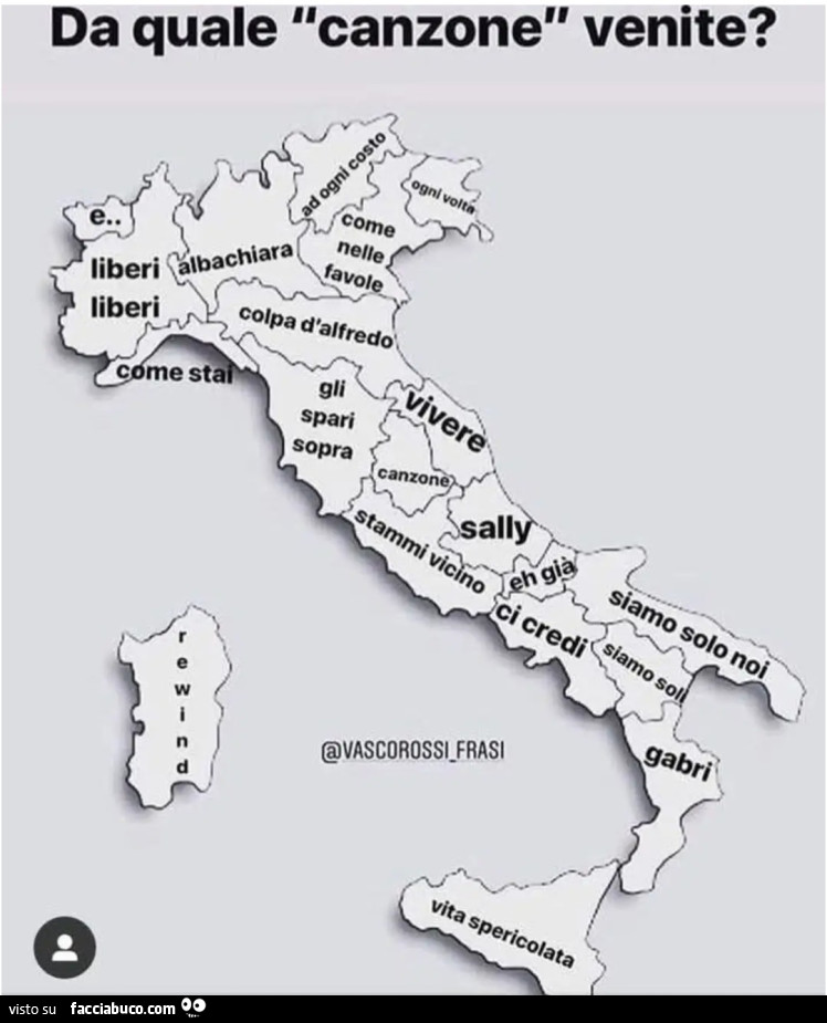 Da quale canzone venite?
