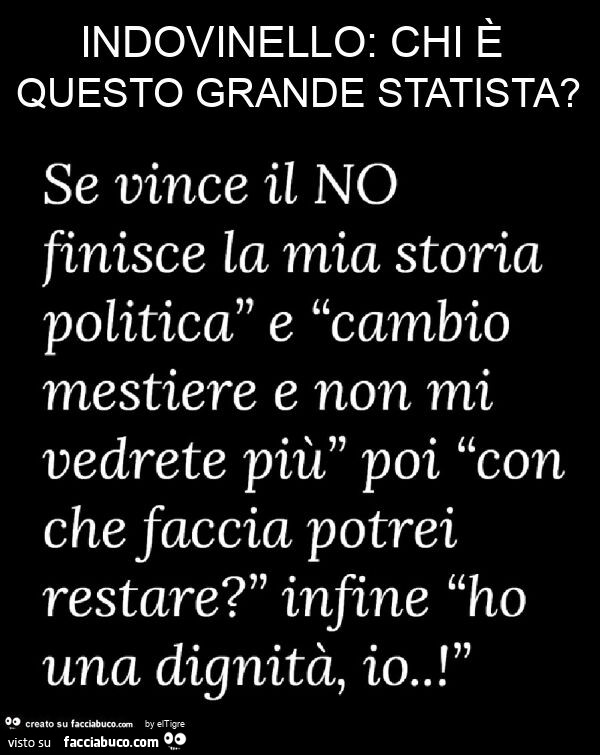 Indovinello: chi è questo grande statista?