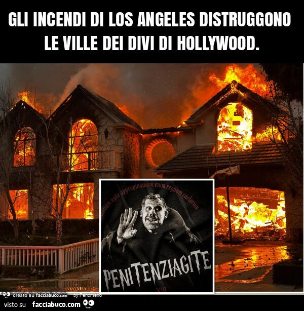 Gli incendi di los angeles distruggono le ville dei divi di hollywood