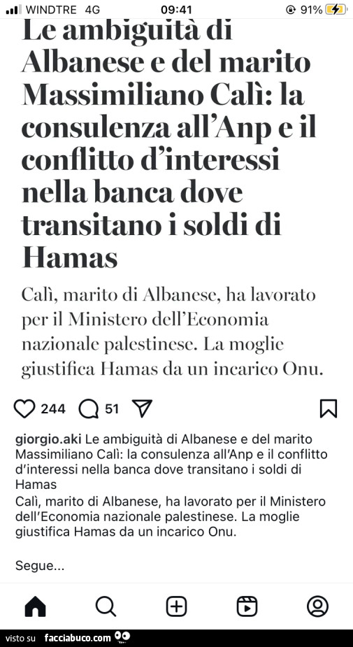 Le ambiguità di albanese e del marito massimiliano calì