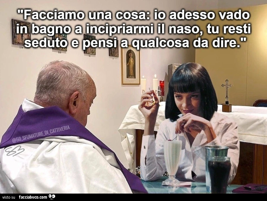 Tu resti seduto e pensi qualcosa da dire