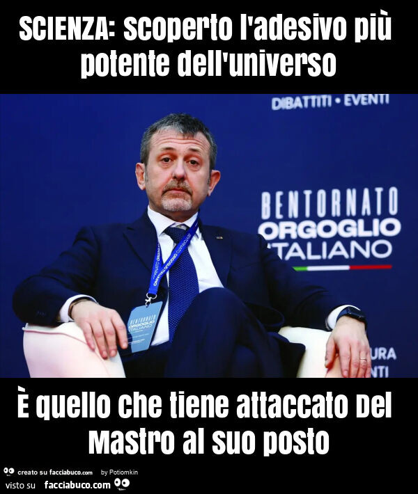 Scienza: scoperto l'adesivo più potente dell'universo è quello che tiene attaccato del mastro al suo posto