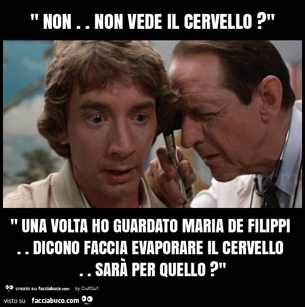 " non. Non vede il cervello? " " Una volta ho guardato maria de filippi. Dicono faccia evaporare il cervello. Sarà per quello? "