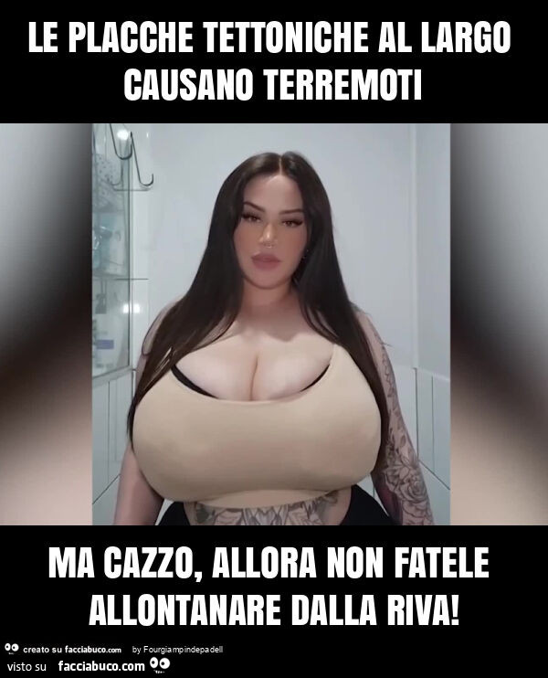 Le placche tettoniche al largo causano terremoti ma cazzo, allora non fatele allontanare dalla riva