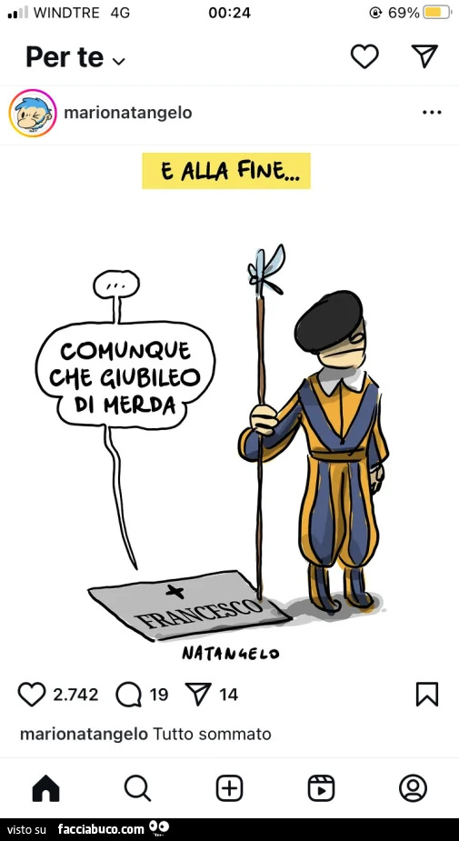 E alla fine… Comunque che giubileo di merda