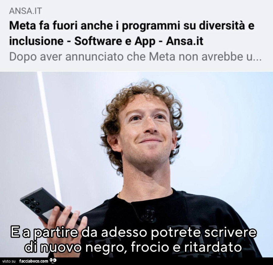 Meta elimina programmi diversità e inclusione