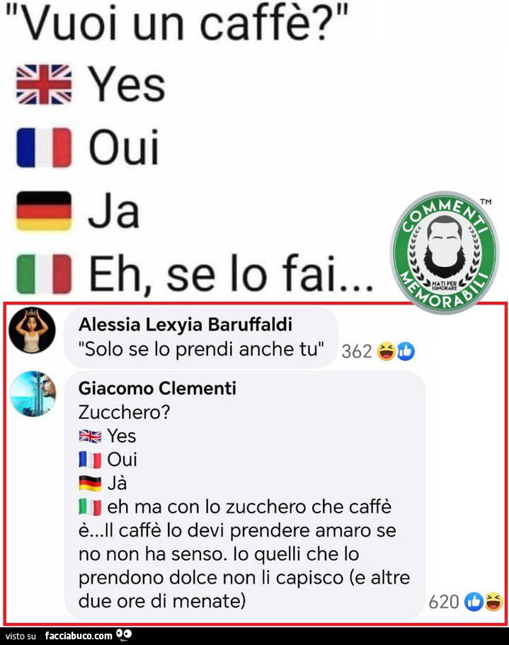 Vuoi un caffè? Eh, se lo fai… solo se lo prendi anche tu