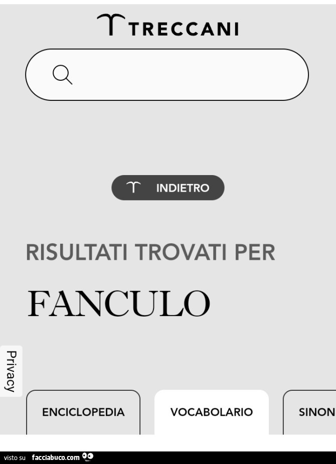 Treccani risultati trovato per fanculo