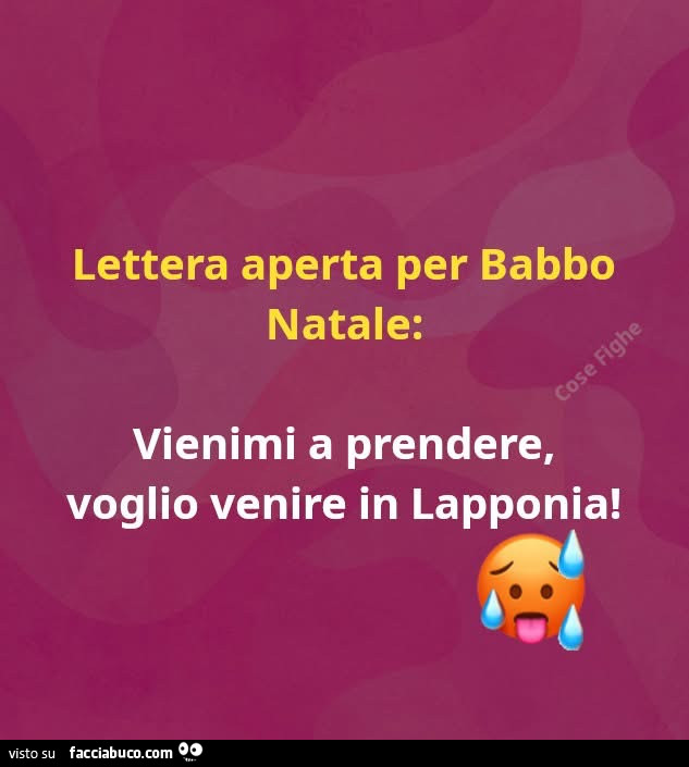 Lettera aperta per babbo natale: vienimi a prendere, voglio venire in lapponia