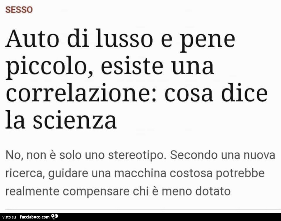 Auto di lusso e pene piccolo, esiste una correlazione: cosa dice la scienza