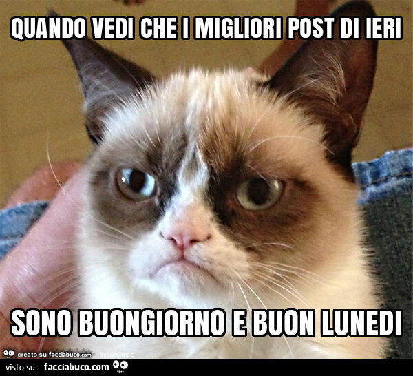 Quando vedi che i migliori post di ieri sono buongiorno e buon lunedi