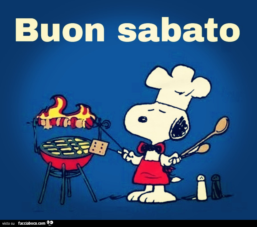 Snoopy al barbeque. Buon sabato