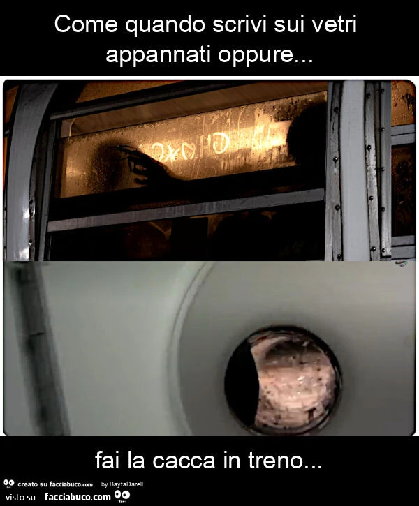 Lasciare una traccia di sé&hellip; Come quando scrivi sui vetri appannati oppure&hellip; fai la cacca in treno