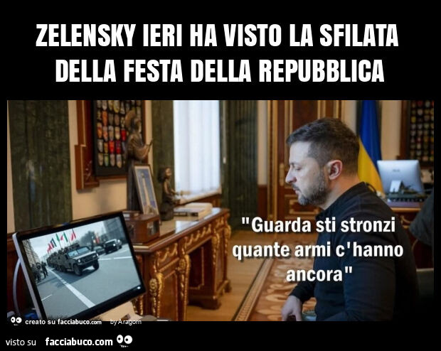 Zelensky ieri ha visto la sfilata della festa della repubblica