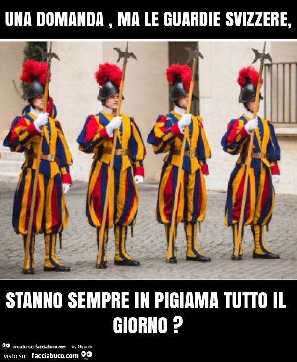 Una domanda, ma le guardie svizzere, stanno sempre in pigiama tutto il giorno?