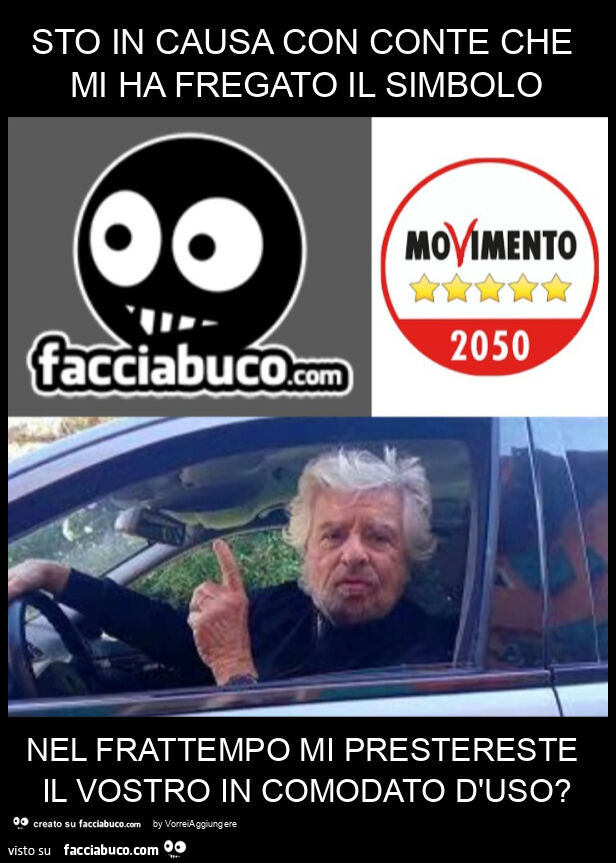 Sto in causa con conte che mi ha fregato il simbolo nel frattempo mi prestereste il vostro in comodato d'uso?