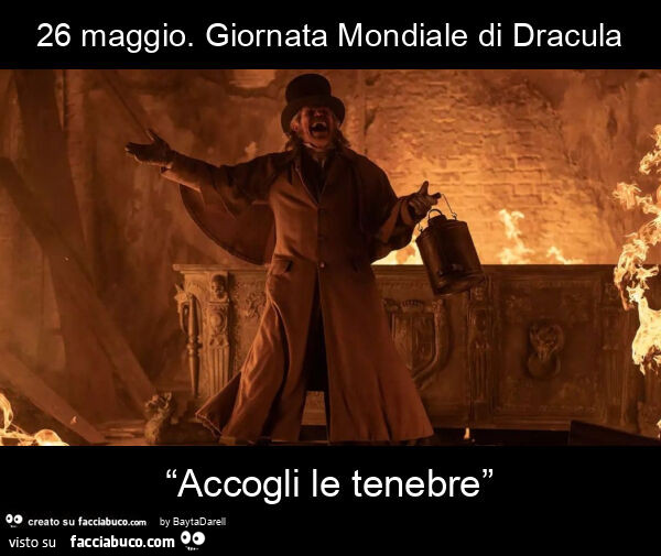 26 maggio. Giornata mondiale di Dracula “Accogli le tenebre”. Cit. Da "Nosferatu" di Robert Eggers